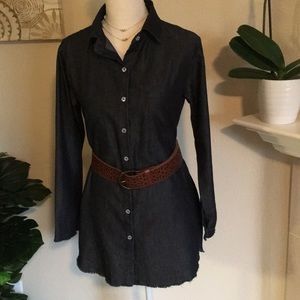 Boho Cotton Denim Look Dress NWOT